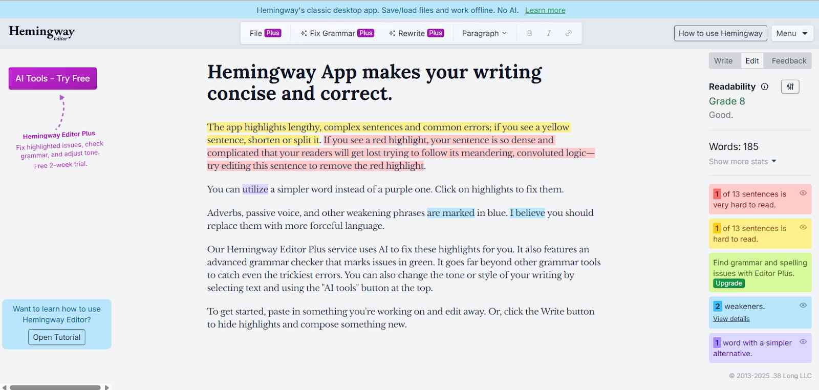 Hemingway App
